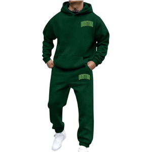 Mens Track Suits 2 Piece <b>Set</b> Letter Print Hoodie and Sweatpants Sweatsuits Casual Jogging Gym Athletic Sweat Suits - Product Image 1