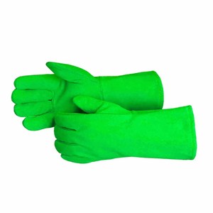 Guantes de Soldadura Rojos de Cuero Vacuno Reforzado con Logotipo Personalizado, Resistentes al Calor y a las Chispas, para Bomberos, Construcción y Barbacoa - Product Image 5