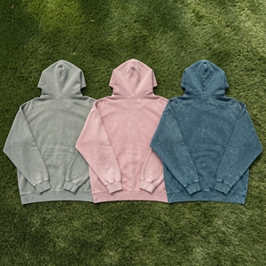 Custom Embroidery Pullover Hoodies Streetwear Washed Printed Oversized Hoodie Unisex 100% Cotton Pullover Hood <b>Top</b> - Product Image 2