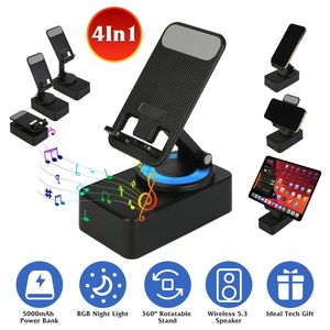 Altoparlante Wireless Pieghevole 4-in-1 con Supporto Telefono, Power Bank, Rotazione a 360°, Altoparlante 5.3, Batteria 5000mAh, Supporto per Cellulare - Product Image 1