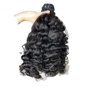 Meilleure vente!!! Cheveux vietnamiens bruts extensions de cheveux humains gros cheveux bouclés ondulés birmans couleur naturelle non traitée double dessiné - Product Image 2