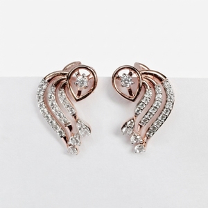 Round Diamond <b>Earrings</b> in 9K Rose Gold | 0.59 CT <b>Fine</b> Jewelry - Product Image 1