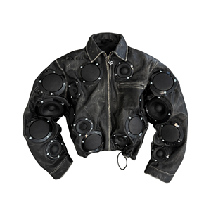 Bluetooth Speaker Leather <b>Jacket</b> with Built-in Surround Sound <b>Smart</b> Audio Wearable <b>Jacket</b> Wireless Music <b>Jacket</b> for Men & <b>Women</b> - Product Image 1
