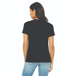 T-shirt à manches courtes pour femme sur mesure, toile 100% coton, teinture unie, tailles et couleurs personnalisables, prix d'usine en gros - Product Image 3