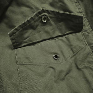 Chaqueta de Lona Unisex Ecológica Resistente al Viento de la Mejor Calidad, Color Verde Oliva, Cierre con Botones de Cuerno, Cuatro Bolsillos Delanteros, Chaqueta de 300g - Product Image 6