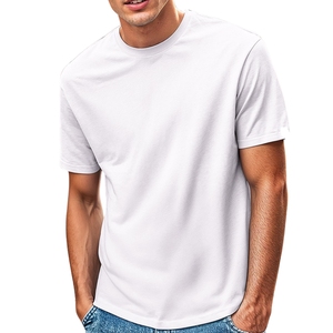 T-shirt uni 100 % coton pour homme, blanc, manches courtes, coupe décontractée, grande taille, surdimensionné, avec motif, faible MOQ, Inde - Product Image 6