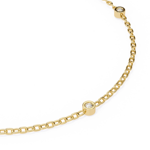 Elegant 14k yellow and white <b>gold</b> minimalist <b>bracelet</b> bezel set round natural diamonds rose <b>gold</b> <b>adjustable</b> chain perfect gift - Product Image 5
