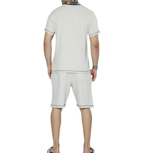 Conjunto de Dos Piezas para Hombre 2026, Color Gris Claro, Camiseta de Manga Corta y Pantalones Cortos, Ropa Casual o de Dormir de Algodón Suave, Secado Rápido - Product Image 2