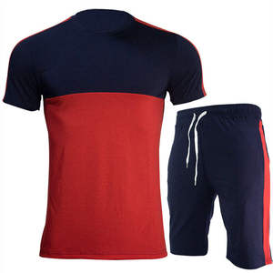 Ensemble de survêtements de sport d'été pour hommes, vente en gros, personnalisable avec LOGO, T-shirt et short, tenue de gym, course à pied, entraînement, vêtements de sport - Product Image 1