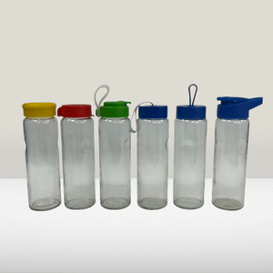 Bouteille d'eau sport en verre vietnamienne de qualité supérieure 530 ml avec couvercle anti-fuite moderne, trou pour cordon, durable, service OEM ODM - Product Image 1