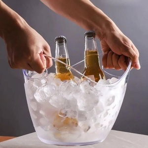 Cubo de Hielo de Plástico al por Mayor de 3L, Elegante Enfriador Ovalado para Whisky, Vino, Cerveza y Bebidas, Ideal para Exhibición en Bares, Clubes y Restaurantes - Product Image 1