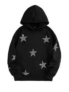 Sweat à capuche personnalisé pour homme avec strass, imprimé luxueux, en molleton doux, style streetwear tendance pour le quotidien - Product Image 3
