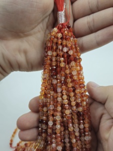 Natural <b>Red</b> Onyx Faceted Round <b>Beads</b> Strands | <b>Red</b> Agate Loose <b>Beads</b> for Jewelry Making | Wholesale Gemstone <b>Beads</b> - Product Image 2