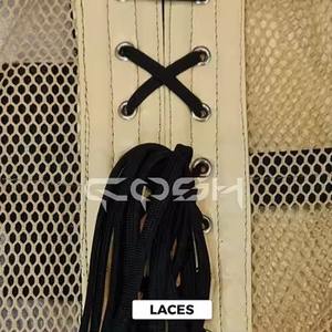 Corset respirant beige en maille et cuir, avec baleines en acier sous la poitrine, pour le modelage de la taille - Product Image 5