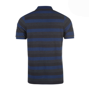 Polo à manches courtes pour homme, color-block blanc avec rayures marine, style décontracté tissé, coupe classique, haute qualité - Product Image 6