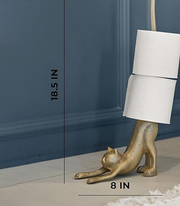 Cast Iron <b>Paper</b> Towel Holder, Metal Toilet or <b>Kitchen</b> <b>Paper</b> Holder for Floor or Countertop, Gold Cat Rool Holders - Product Image 3