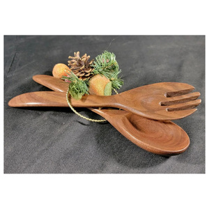 Ensemble élégant de cuillère et fourchette à salade en bois – Collection de couverts de qualité supérieure pour un service raffiné - Product Image 4