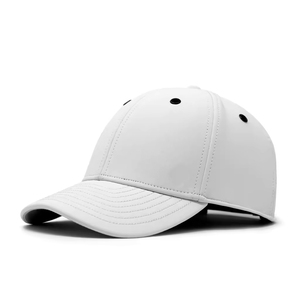 White Baseball Cap Fitted Unisex Solid Color Casual Wear Breathable <b>Waterproof</b> Twill Polyester <b>Hat</b> - Product Image 3