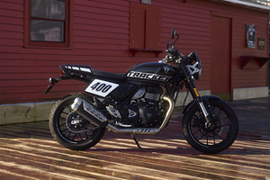 TRIUMPH "<b>TRACKER</b> 400" <b>MOTORCYCLE</b> with Silver Black Sport Bike Dual Exhaust With Number Plate 400 - Product Image 6