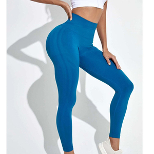 Top trending Anti pilling <b>Workout</b> <b>Leggings</b> Customizable Yoga Seamless High Waist Design Solid Cheap Factory Price for Summer - Product Image 2