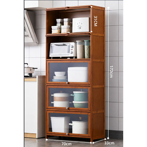 Meuble de rangement moderne en bois pour salon, buffet avec étagères et porte vitrée, armoire de rangement avec porte - Product Image 5