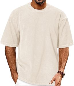 Camiseta de Hombre con Estampado Serigrafiado, 100% Algodón, Antiarrugas, Ecológica, Transpirable, Ligera, de Secado Rápido, Cuello en V, Corte Holgado, Ribete en Contraste - Product Image 1