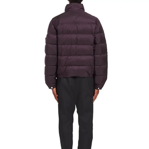 Blouson d'hiver pour homme en duvet violet foncé, col montant, fermeture éclair, coupe-vent, décontracté, coupe classique, couleur unie - Product Image 6