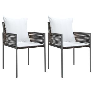 Set di 2 sedie da giardino in polyrattan marrone resistente, design standard - Product Image 2
