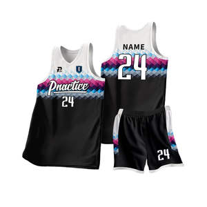 Uniforme de Baloncesto Personalizado en Negro, Blanco, Rosa y Azul, Jersey 2026, Kit de Equipo con Sublimación Completa 2025, Conjunto de Ropa Deportiva Profesional - Product Image 1