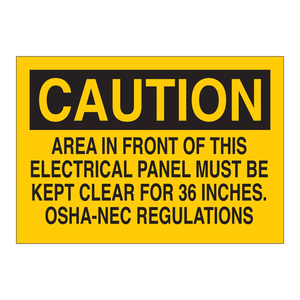 Panneau de signalisation d'avertissement Brady OSHA-NEC pour panneau électrique, 36 pouces, intérieur/extérieur, PVC - Product Image 2