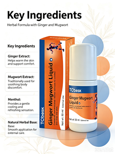 Suero Corporal Relajante de Hierbas de Jengibre y Artemisia con Extracto Natural de Plantas, Marca Privada Personalizada - Product Image 2