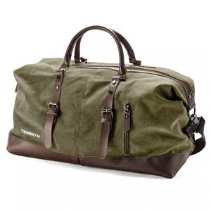 Sac de voyage en toile cirée et cuir véritable de haute qualité, résistant à l'eau, sac de week-end, sac de voyage à main LCTB-0158 - Product Image 2