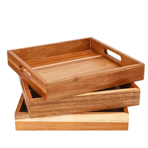ถาดไม้สำหรับเสิร์ฟอาหารและอาหารกลางวัน เหมาะสำหรับใช้ในบ้าน โรงแรม และงานแต่งงาน - Product Image 1