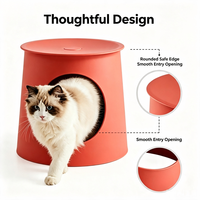 Chaise de bar 2-en-1 avec niche pour chat, mobilier moderne et peu encombrant pour animaux et humains, installation facile par clipser