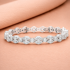 Luxury Marquise Cut Diamond Tennis Bracelet 14KT Gold Plated Silver IGI Certification Elegant Statement Jewelry for Women <b>Gift</b> - Product Image 1