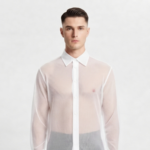 Transparent Button Sheer <b>Shirts</b> <b>Mens</b> Summer Lightweight Sexy Clubwear <b>Shirt</b> <b>Mens</b> Quick Dry 100% Polyester <b>See</b> <b>Through</b> <b>Shirts</b> <b>Men</b> - Product Image 6