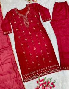 Conjunto de diseñador con hermoso bordado Moti Work Star Georgette, top con pantalón y dupatta, completamente cosido y listo para usar. - Product Image 5