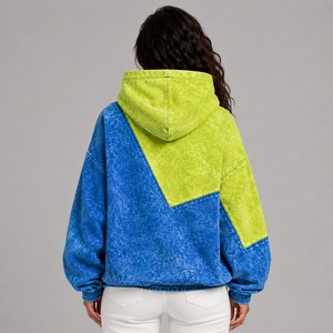 Sweat à capuche délavé pour femme, collection hiver, avec logo frontal, décontracté, doublé, 100 % coton, coupe confortable, tissu polaire respirant, coutures durables - Product Image 5