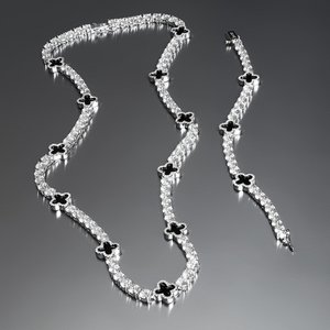 Bracelet personnalisé de luxe Hip Hop en argent 925 plaqué rhodium, serti de moissanite VVS, motif trèfle de tennis - Product Image 2