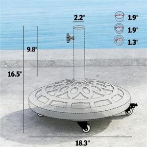 Supporto Circolare Nero per Ombrellone da Esterno con Base, Solo per Struttura Ombrellone da Patio, Balcone, Cortile - Product Image 6