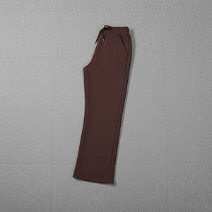 Pantalon d'hiver pour femme en dentelle avec logo brodé personnalisé, boutons latéraux effet vieilli, taille élastique en polaire - Product Image 6