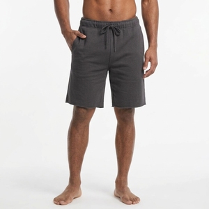 Shorts Bermuda pour Homme en Coton Gris Foncé Écologique Anti-Plis, Taille Mi-Haute Élastique, Couleur Unie Décontractée et Respirante - Product Image 1