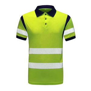 Chemise polo haute visibilité pour hommes, t-shirts de travail réfléchissants, respirants, pour la sécurité en extérieur, vêtements de travail de protection - Product Image 1