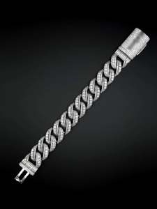 Pulsera de eslabones cubanos de 20 mm con diamantes cultivados en laboratorio VS-SI, con punteros elevados, pesada, de plata de ley 925 maciza de 14K, chapada en rodio, estilo Hip Hop - Product Image 2