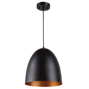 Atractiva Lámpara Colgante Geométrica con Acabado en Negro Mate y Latón Satinado, Lámpara Colgante de Metal para Cocina - Product Image 2