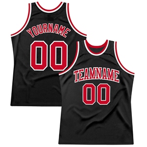 Maillot de basket-ball rétro authentique noir et blanc personnalisé de qualité supérieure, vente en gros directe - Product Image 5