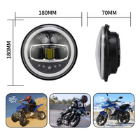 Phare LED universel rond LiuHJG 53W 7 pouces avec carénage, phare LED H4, connecteur IP67, éclairage LED pour moto et automobile