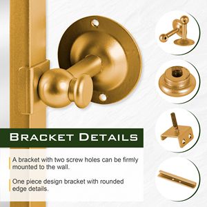 Espejo de pared de 36 "X 24", accesorio giratorio dorado elegante, espejo de baño decorativo rectangular de hierro con diseño festoneado - Product Image 5