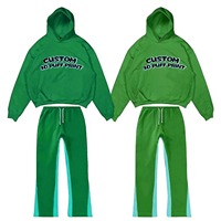 Survêtement streetwear Y2K personnalisé pour homme, sweat à capuche en molleton de coton léger, pantalon évasé 3D pour l'hiver, séchage rapide