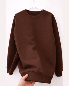 Sudadera Oversize de Cuello Redondo Unisex, Color Negro Sólido, Tejido de Punto, Corte Casual, Largo Regular, 100% Algodón - Product Image 5